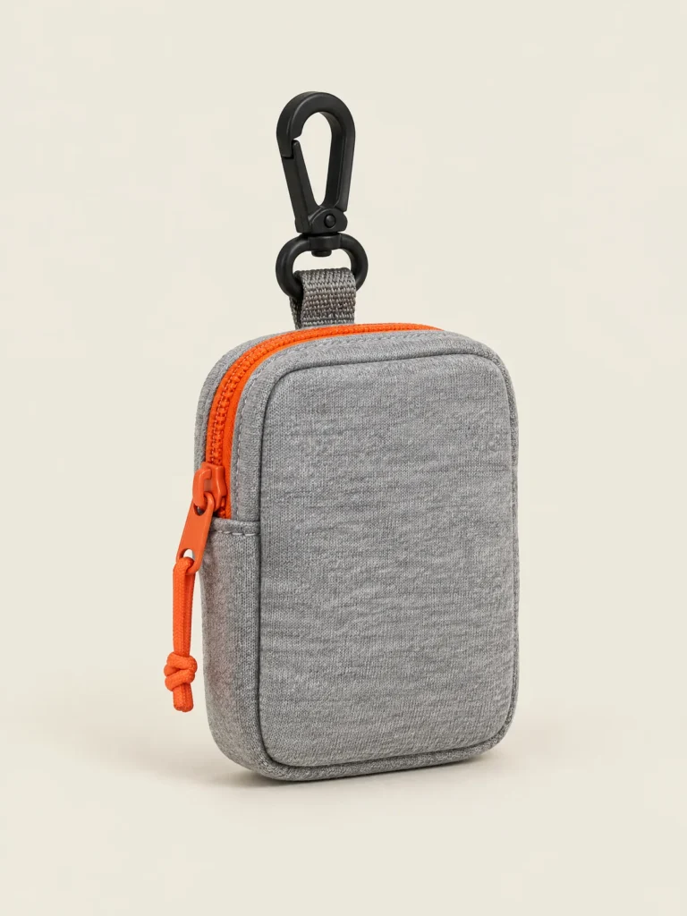 Key Clip Mini front view in Marl with Signal zip and black clip