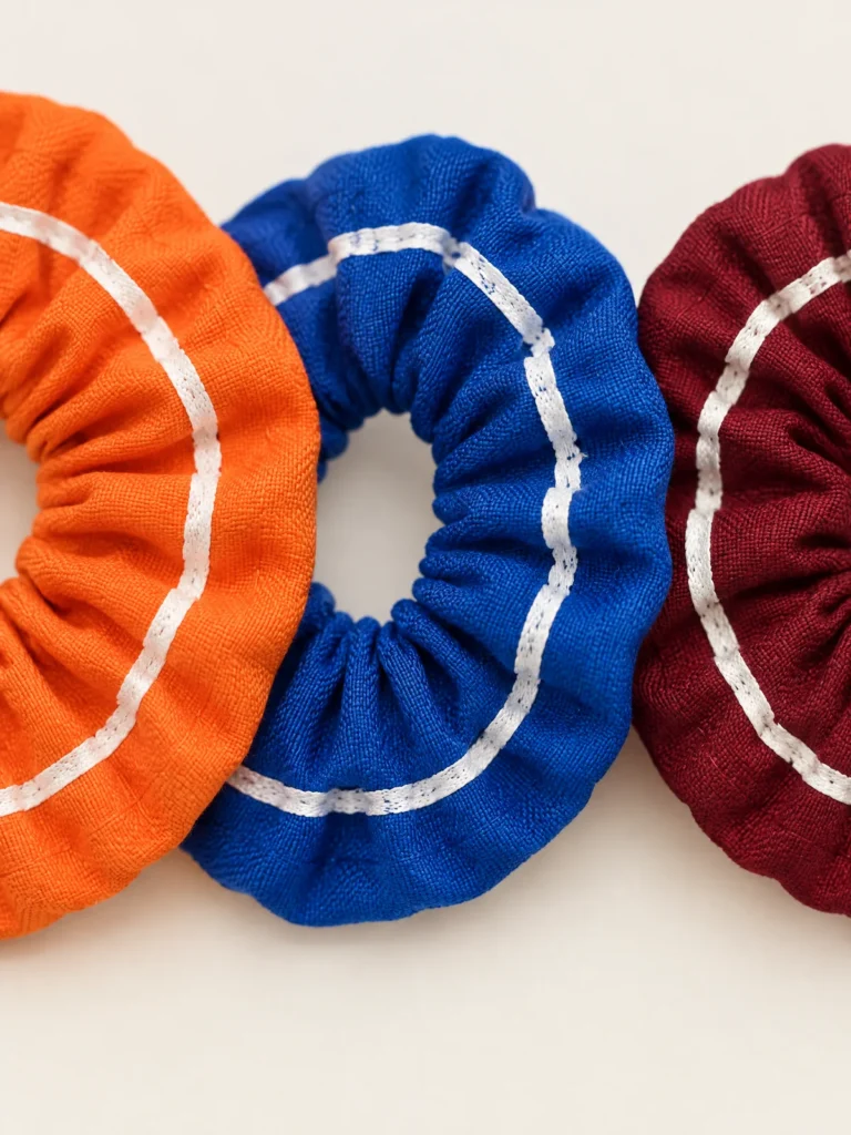 Close-up of Chalk stripe detail on Lane Scrunchie Trio band