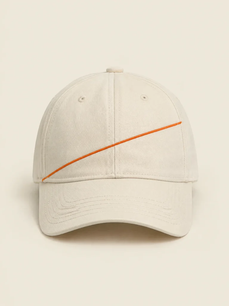 Front view of Lap Line Cap in Chalk with Signal line